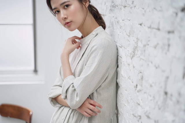 溫室花園 米線斜排釦洋裝