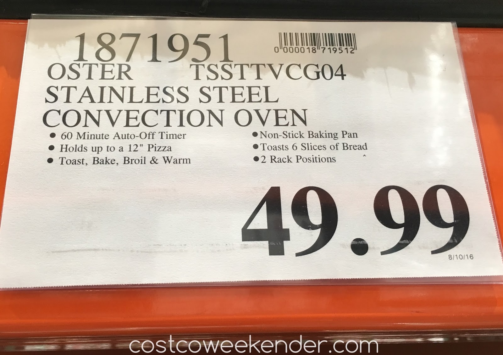 Oster Tssttvcg04 Brushed Stainless Steel Convection Countertop
