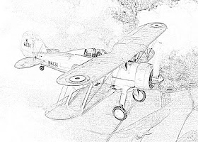biplanes coloring pages coloring.filminspector.com RAF Gloster Gladiator