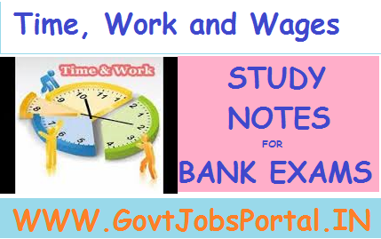 Time, Work and Wages Problems For Bank Exam - Work and wages Concept ...