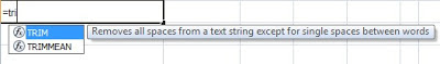 using TRIM function in Excel