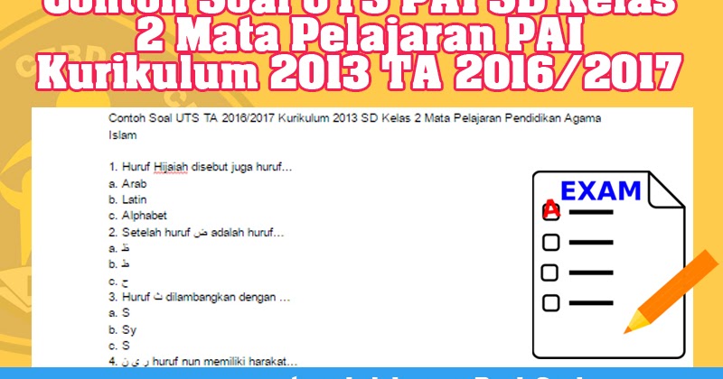 Contoh Soal Uts Pai Sd Kelas 2 Mata Pelajaran Pai