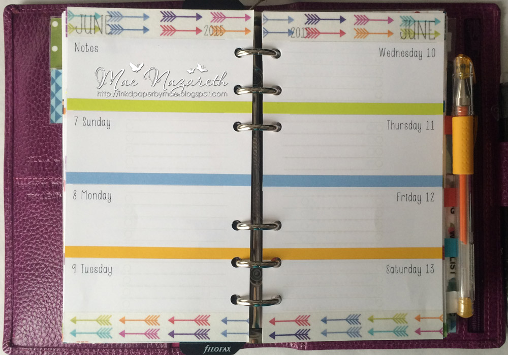 ink'd paper by mae: Filofax Planner Pages May 31 - July 4