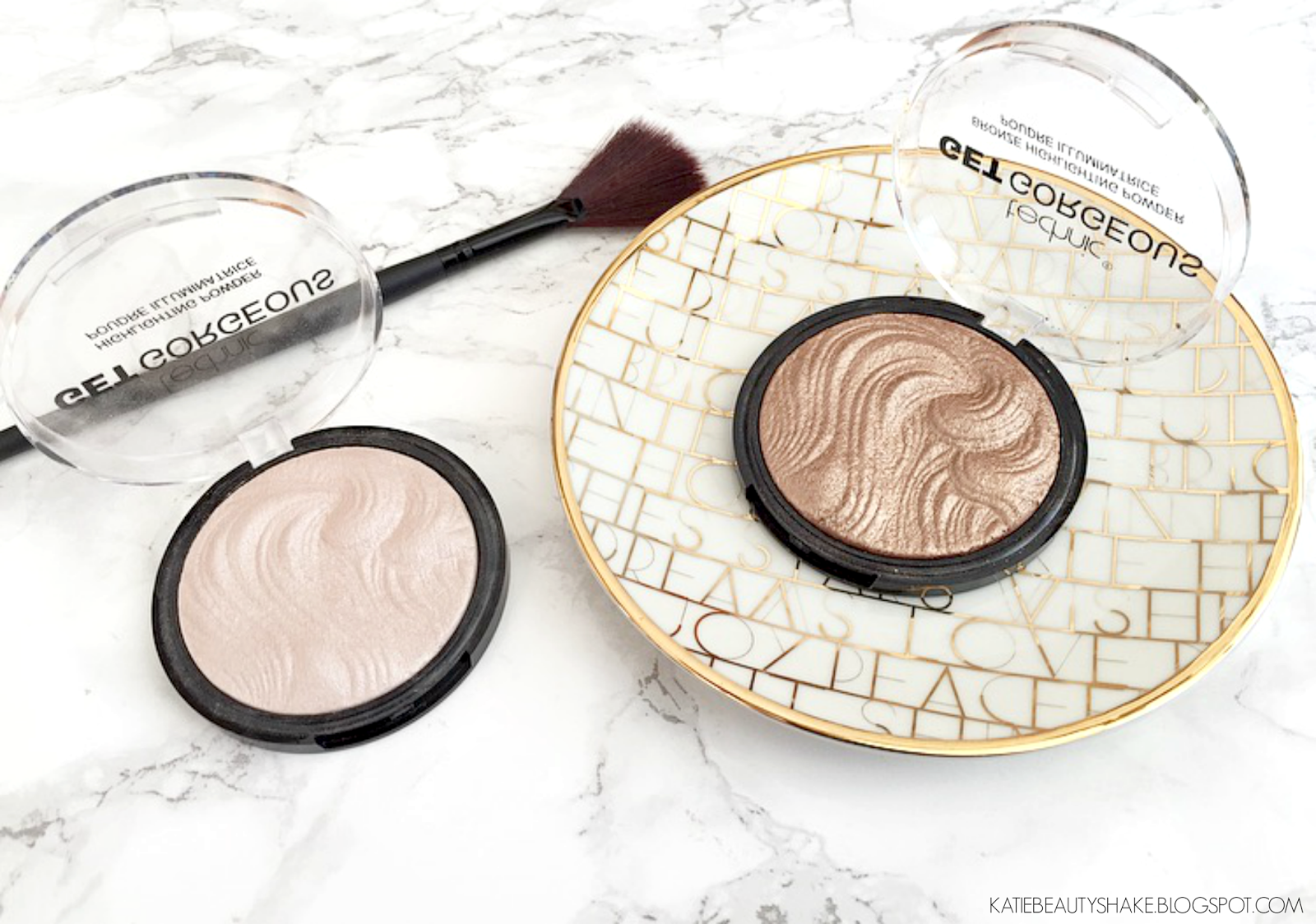 KATIEBEAUTYSHAKE AMAZON BEAUTY HIGHLIGHT DUO & BRUSH FOR UNDER £5