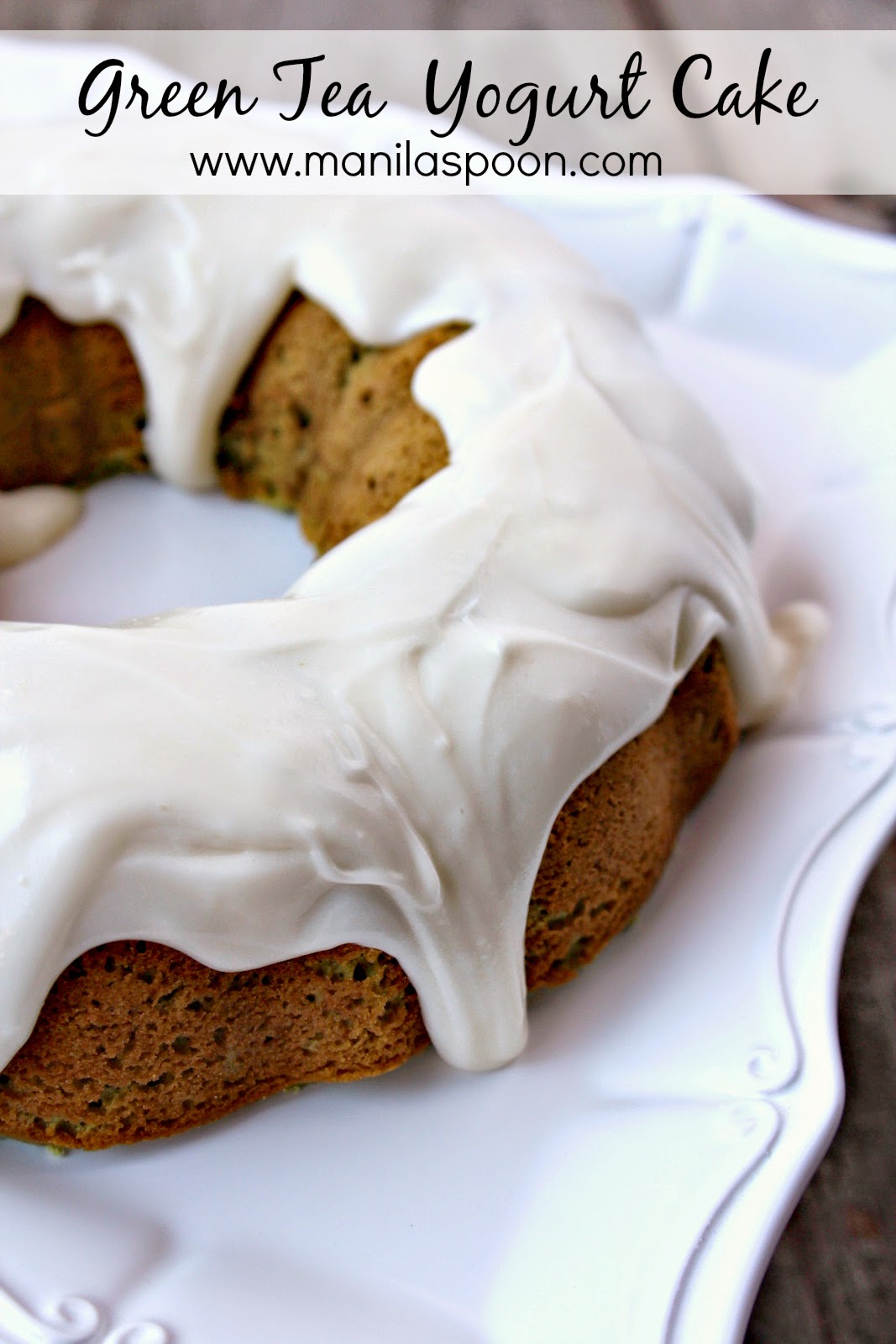With a subtle hint of green tea, extra flavor and moisture from yogurt and a delicious frosting this cake is the perfect tea time treat. #green #tea #cake