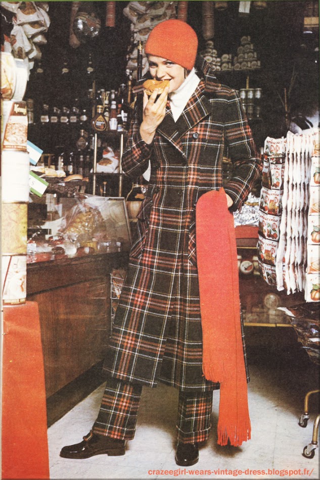 plaid maxi long coat Ruppert 1969 60s 1960