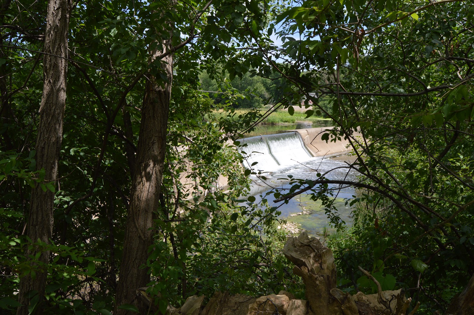 Industrial History Dam on Hickory Creek in Joliet, IL