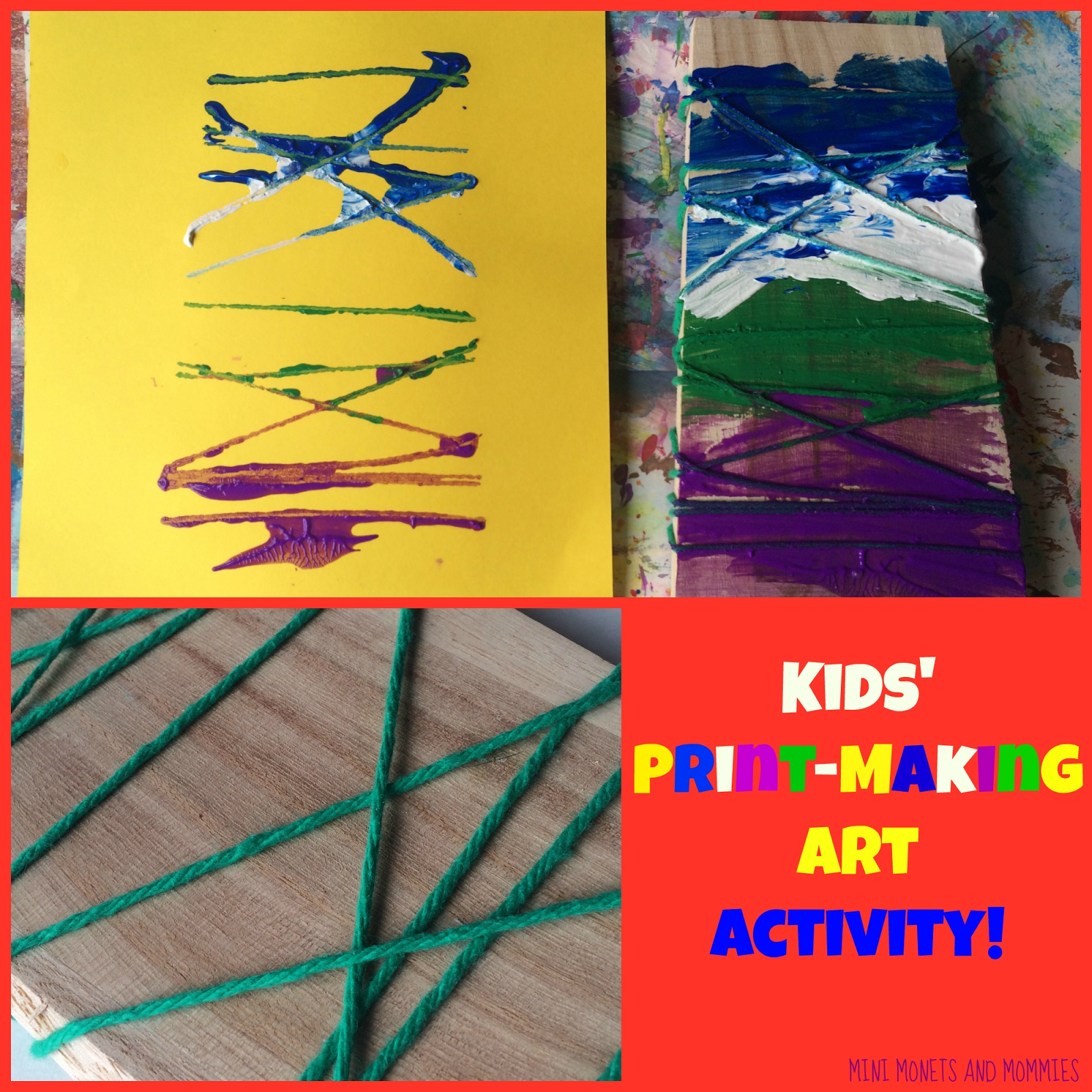 Mini Monets and Mommies: Yarn Prints, Kids' Art Activity