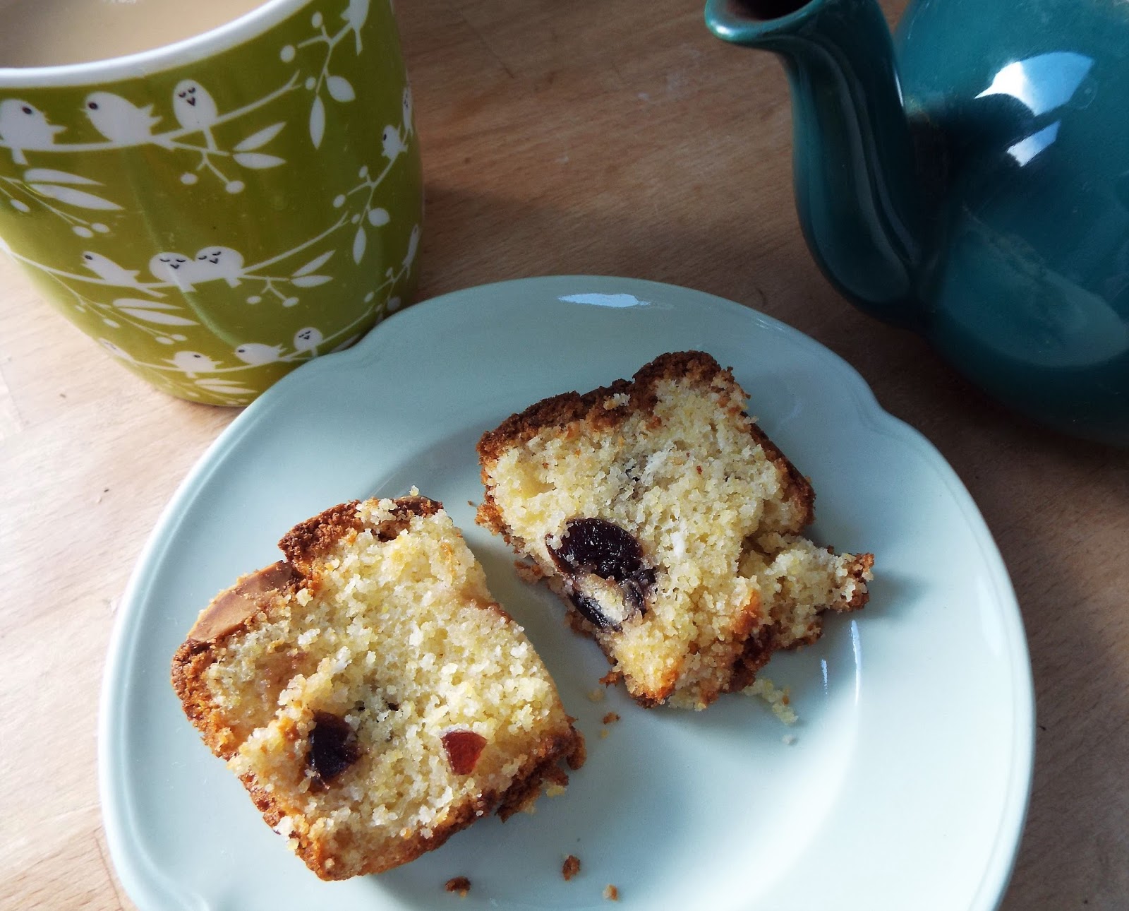 Lizzie Lenard Vintage Sewing GlutenFree Cherry and Almond Polenta Cake