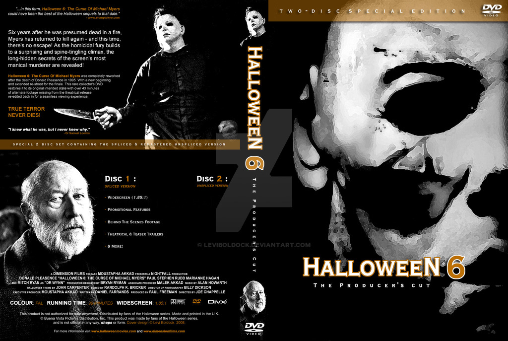 The Horrors of Halloween HALLOWEEN 6 THE CURSE OF MICHAEL MYERS (1995) VHS, DVD and Bluray Covers