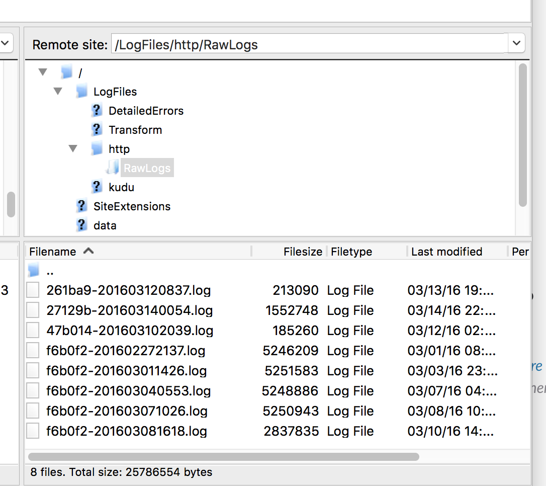 Azure HTTP  Server Logs to SQL