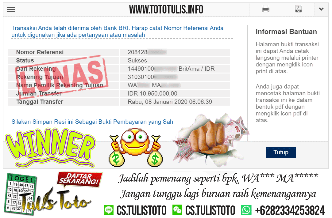 Big Win Member Tulistoto Lunas Dibayarkan