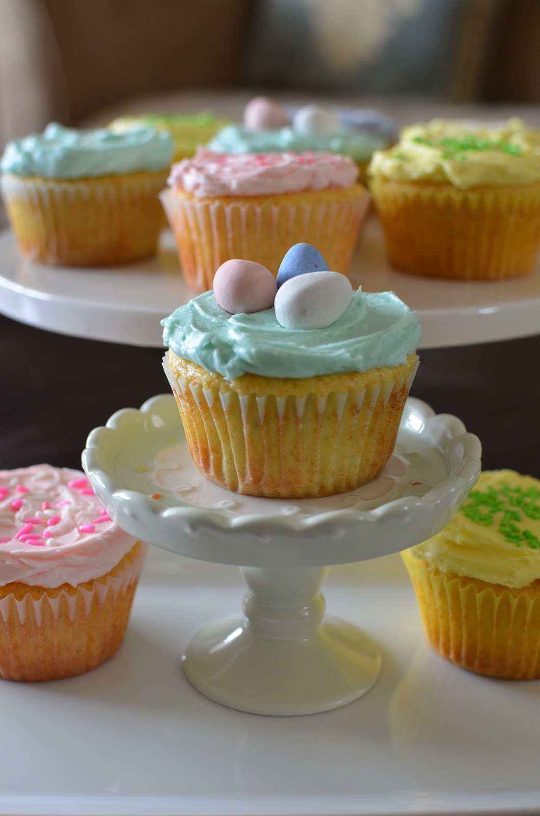 Vanilla bean cupcakes with buttercream frosting