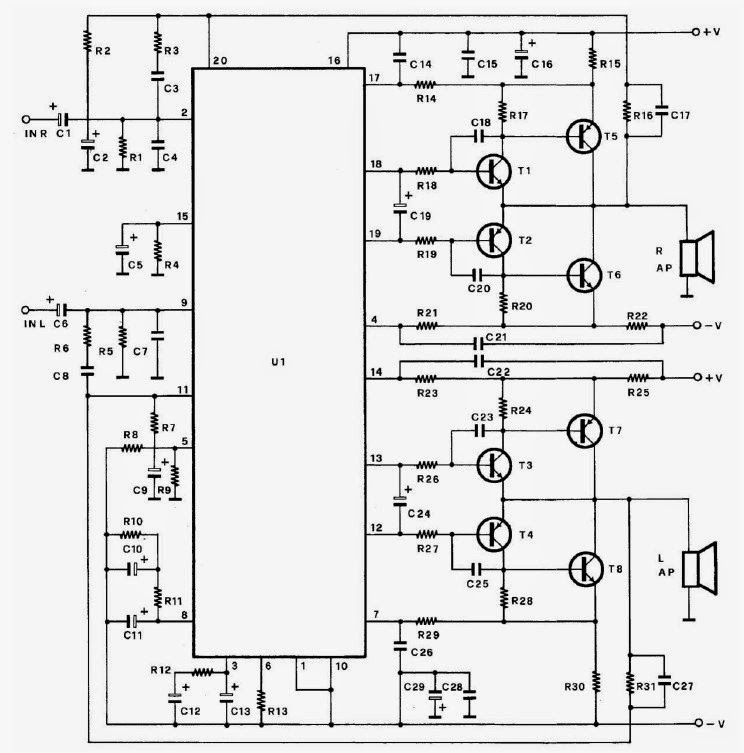 100W Amplifier with Transistor 2N3055 and MJ2955 | Audio Amplifier Circuit