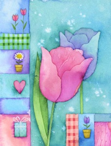 tulipanes de colores  Etiquetas para regalos de flores