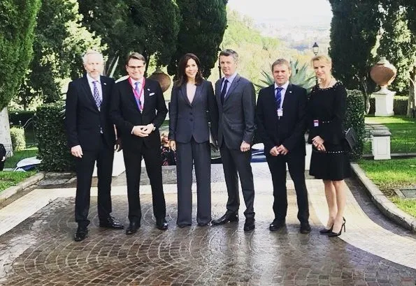 Crown Prince Frederik and Crown Princess Mary attended the official opening of the business campaign at Villa Miani