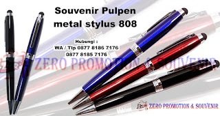 Pen Metal Stylus 808, Pulpen Metal, PULPEN STYLUS BB808, Barang Promosi Custom Pen Metal Stylus 808, Pulpen 2 fungsi, Bolpoin + Stylus pen, Stylus Pen 2in1 