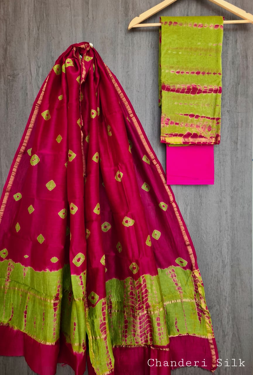 Chanderi silk dress materials