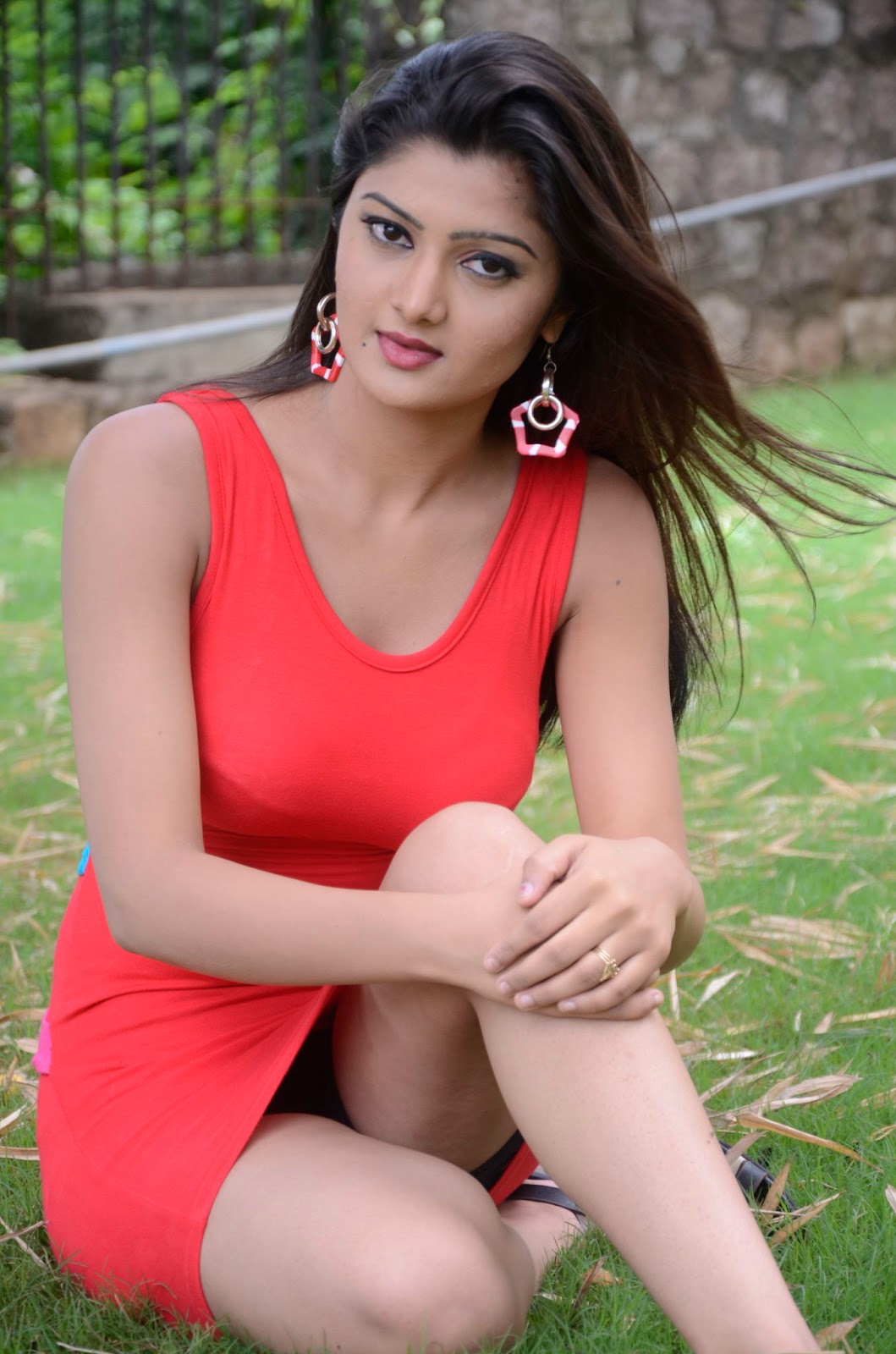 Actress+Poojitha+Hot+Photoshoot+in+Red+D