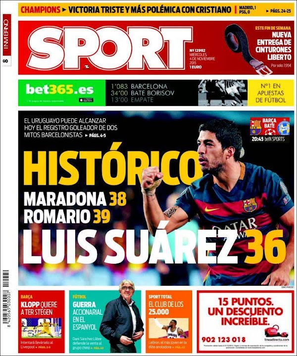 FC Barcelona, Sport: "Histórico Luis Suárez"