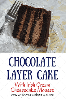 Chocolate Layer Cake with Irish Cream Cheesecake Mousse