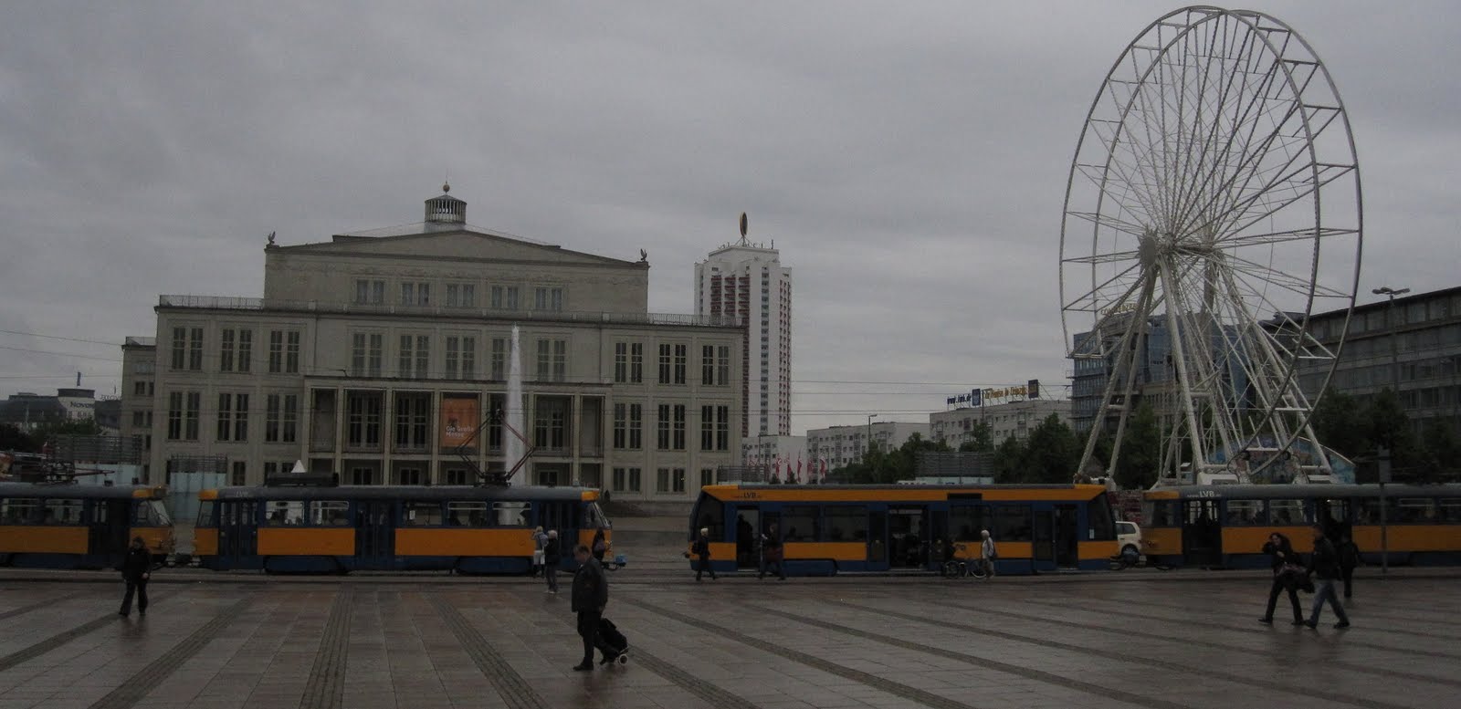 newly Soviet era opera house with Ferris Wheel, Leipzig