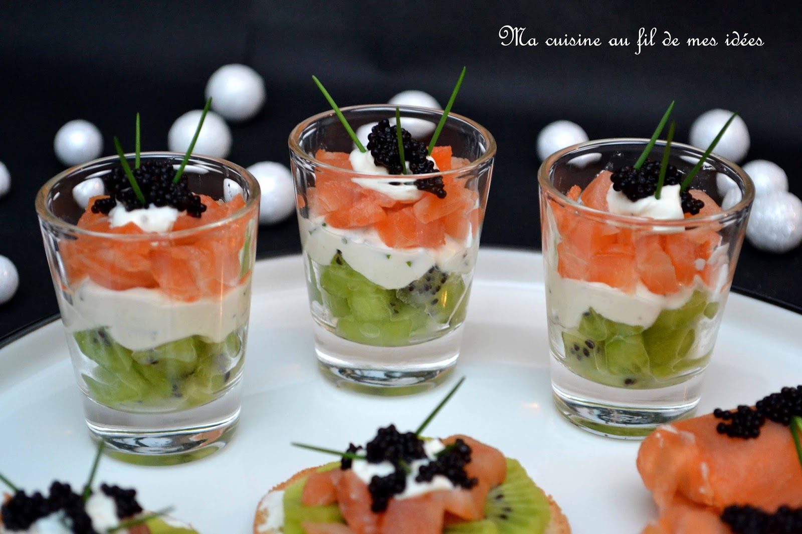 Ma cuisine au fil de mes idées... Trio de verrines, toasts et nems au