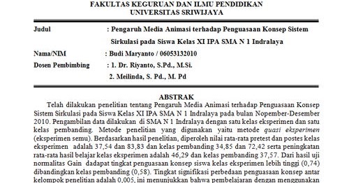 Contoh Makalah Hasil Penelitian Pengaruh Media Animasi