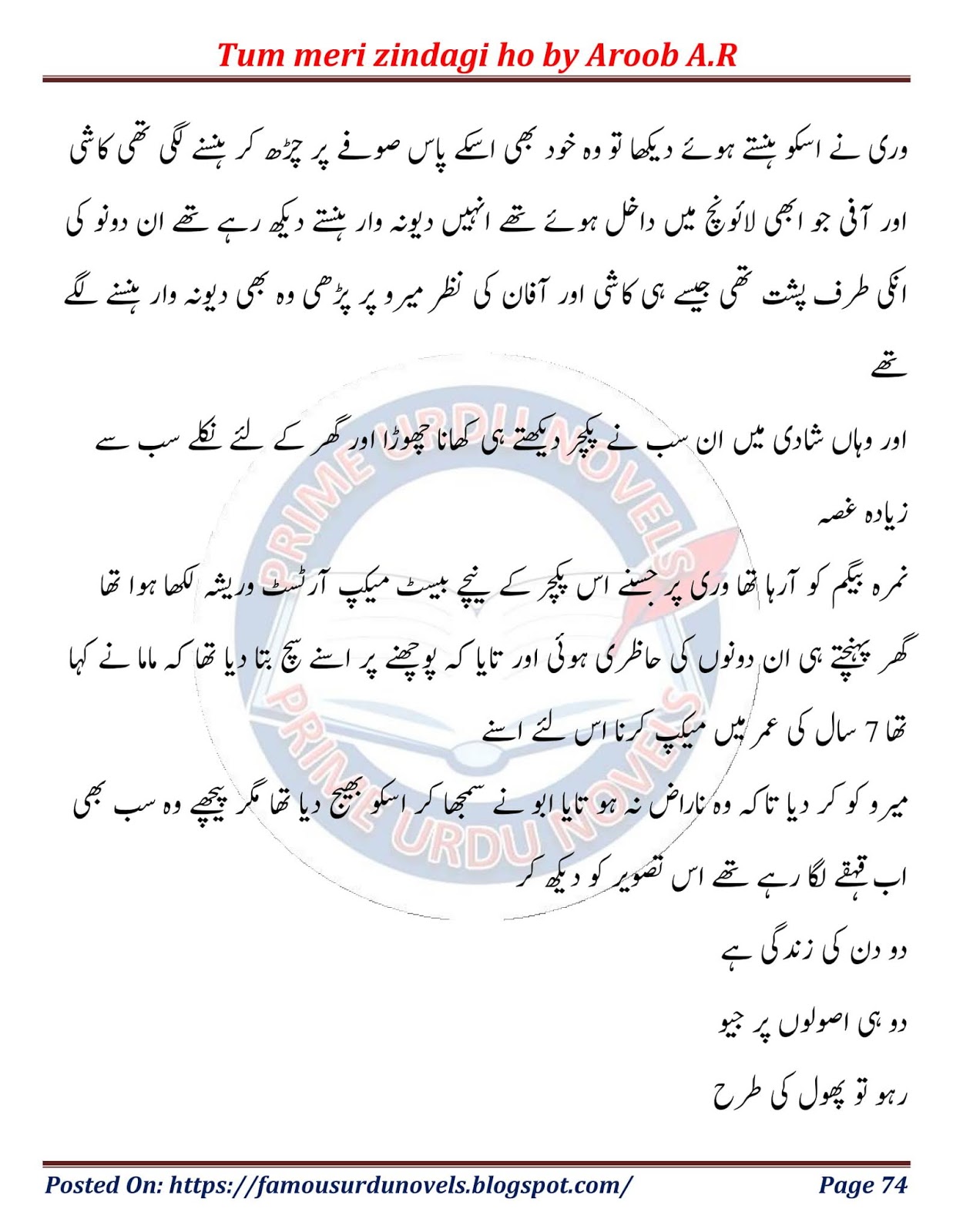 zindagi tum ho novel pdf download