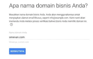 Masukan nama domain bisnis