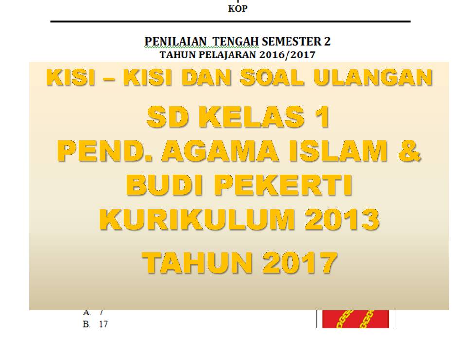 Soal Agama Islam Kelas 4 Sd Semester 1 Dan Jawabannya