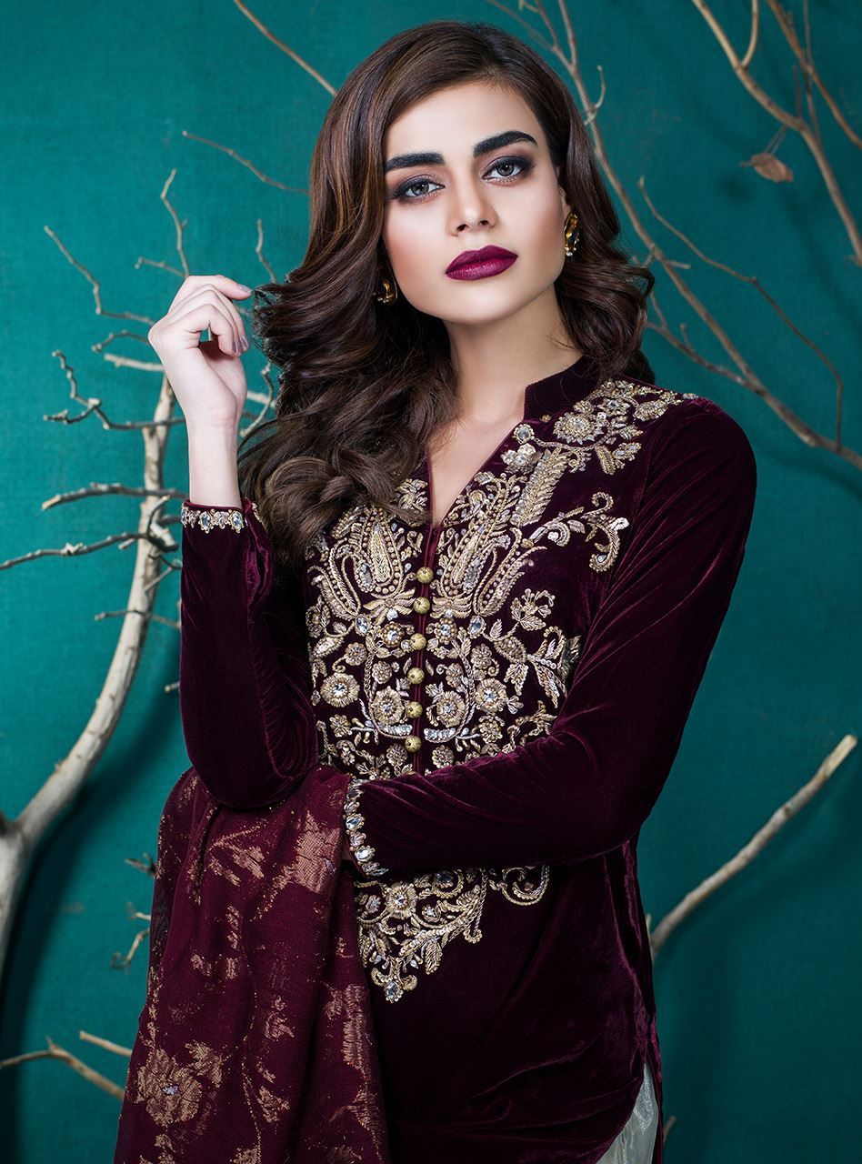Zainab Chottani Luxury Pret 2018 Collection BURGUNDY FIESTA SKU: 150049 ...