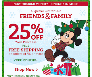 The Disney Store Friends & Family Event 25% off Disney