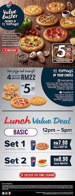 Dominos Pizza Malaysia RM5.90 Personal Pizza Take-away Offer