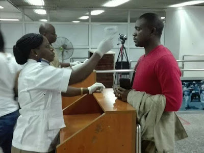 Image result for Ebola screening at the Lagos airport