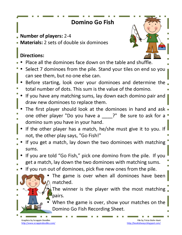 Bookish Ways in Math and Science: Monday Math Freebies - Domino Go Fish