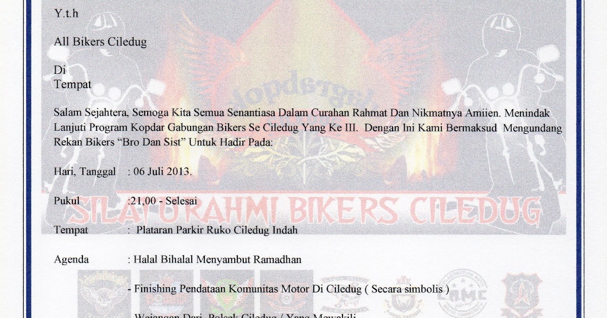 46 Contoh Undangan Acara Motor Terbaik Contoh Undangan