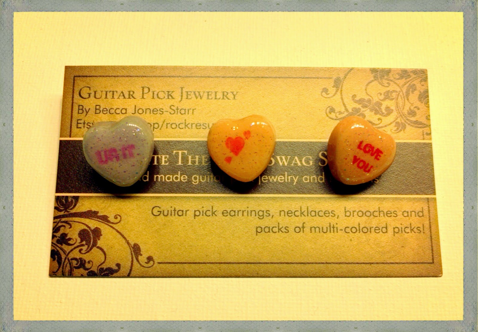 Candy Heart Stud Earrings with words