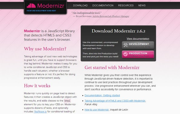 Modernizr JS Library