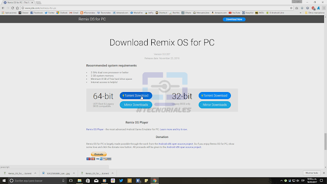 Remix OS 3 de 32 y 64 Bits