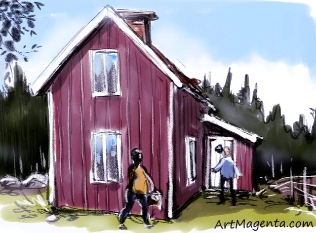 Summer house is a sketch by artist and illustrator Artmagenta