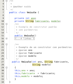 Construtor parametrizado em Java.