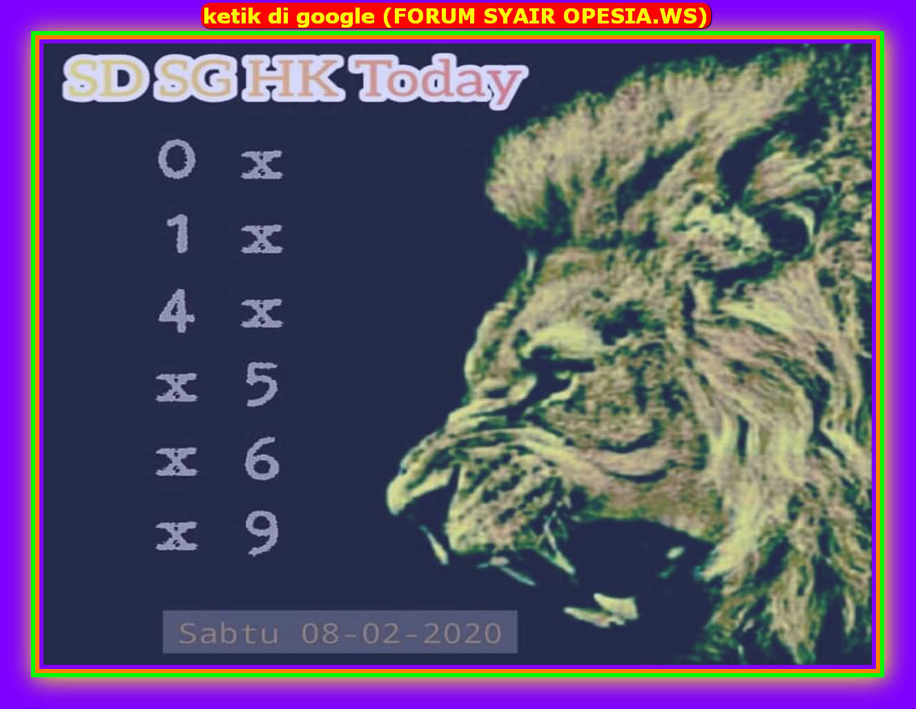 Syair hk 8 Februari 2020 KODE SYAIR SGP SYAIR HK SYAIR