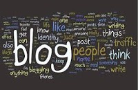 Word cloud around the word "blog"