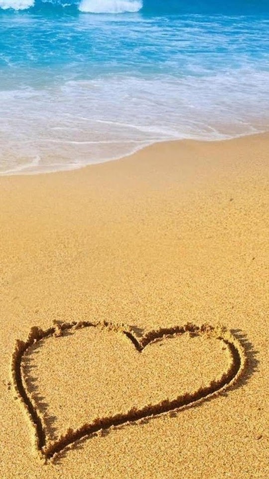Love Heart On The Sand Valentines Surprise  Galaxy Note HD Wallpaper