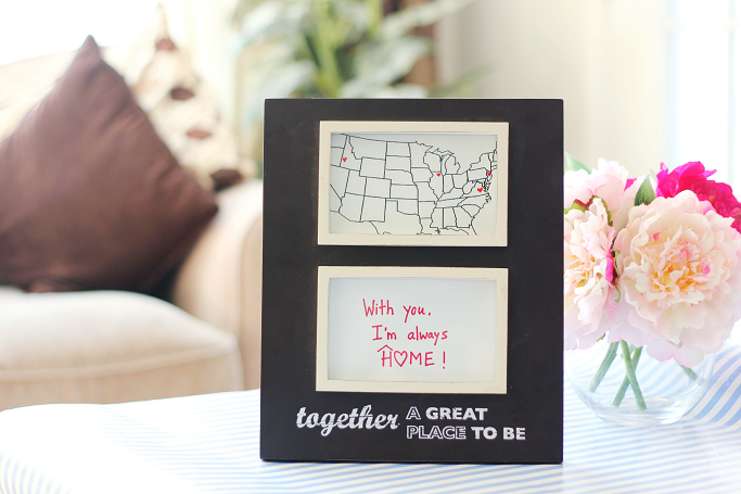 Valentine's Day DIY gifts ideas, Valentine's day gift ideas for him, Home is where heart is map DIY, #LoveOurVDay #CollectiveBias