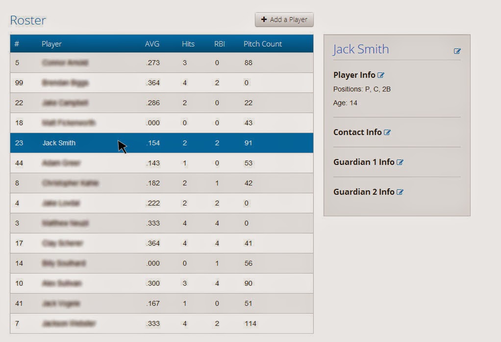 LeagueTime Blog: Editing Player Information