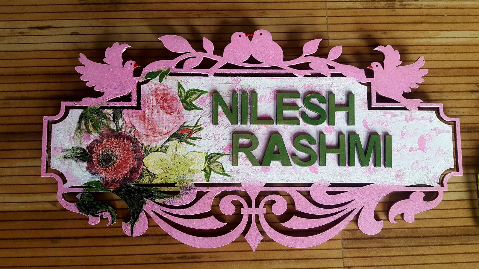 Craft ठिकाना Decoupage Name Plate.