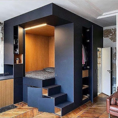 dekorasi kamar tidur unik sederhana sempit tapi simple