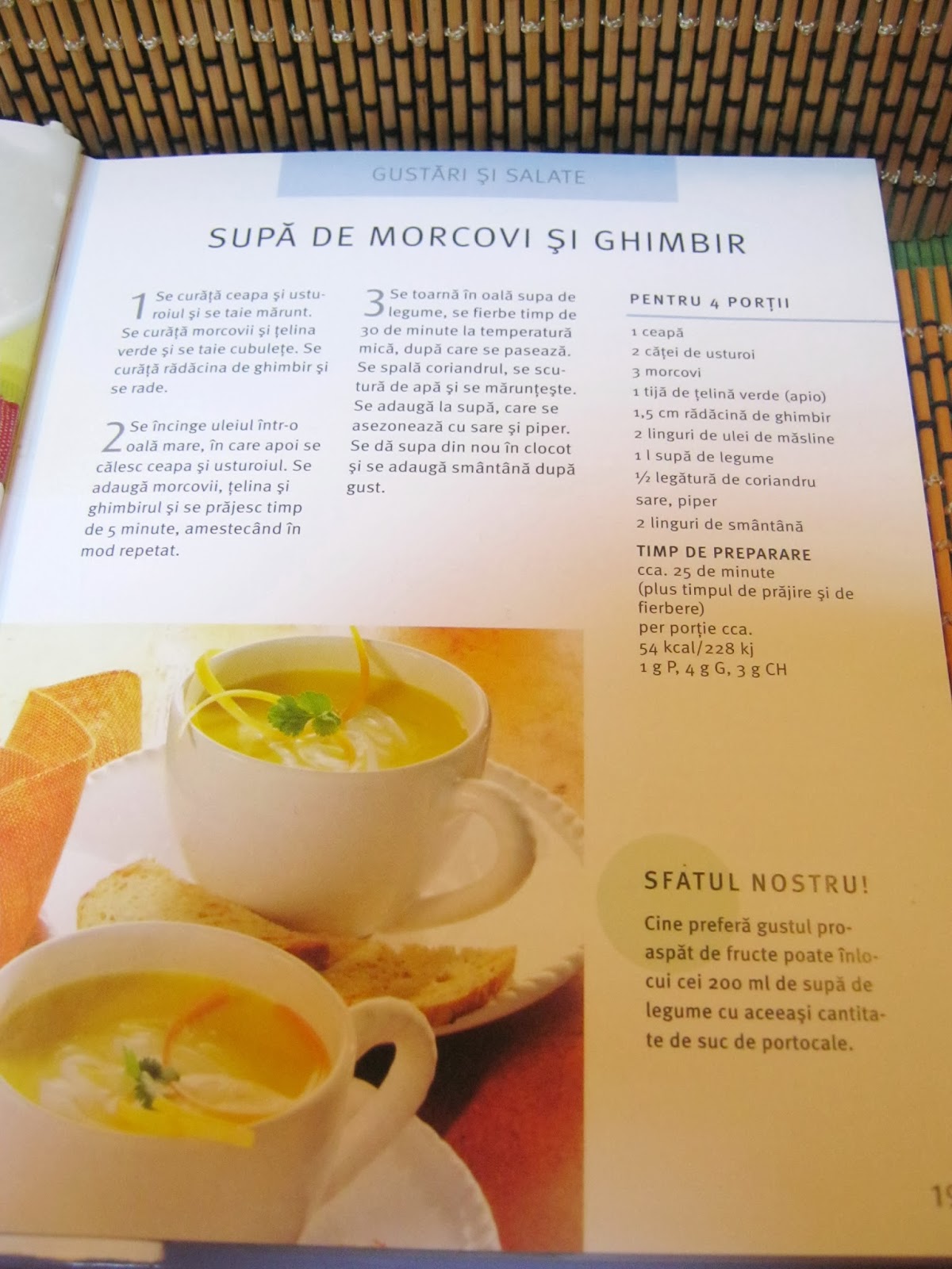 Supa de morcovi cu ghimbir